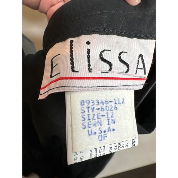 ELISSA Vintage Black Skirt, Sheer Layered Bottom Size 12, Side Zip, Pristine! - Picture 3 of 3